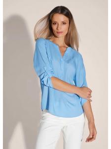 MADELEINE Блузка без застежек с манжетами на рукавах небесно-голубого цвета