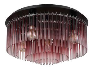 Настольная лампа Globo прозрачный, красный, черный, хром, ежевичный диаметр/высота: 50/25 см