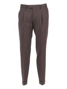 Брюки с защипами Pt Torino, коричневый