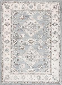 Ковер для интерьера SAFAVIEH, 61 x 92 см, Suzani Collection, Grey & Ivory, ручная работа, богемный стиль, шерсть, подходит для помещений с высокой проходимостью: прихожая, гостиная, спальня (SZN331A)