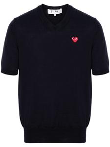 Шерстяной джемпер с нашивкой Comme Des Garçons Play, синий