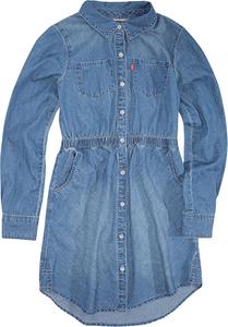 Джинсовое платье в стиле вестерн с длинными рукавами для девочек Levi's, Medium Clean