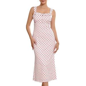 Женское платье-футляр с квадратным вырезом и принтом в виде сердечек Inspire Chic