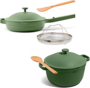 Набор посуды для приготовления Our Place Cookware Duo с антипригарным покрытием, 7 предметов, зеленый