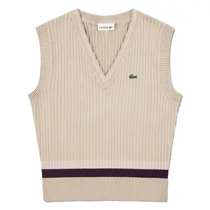 Детская толстовка Lacoste с ребристым верхом Lacoste kids, бежевый