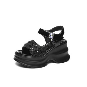 Сандалии на браслете 8,5 см Женские Золотистый Шёлковый Кролик, Белый