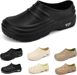 Сабо Armadillo для сада, для женщин и мужчин, нескользящая рабочая обувь, обувь для работников общественного питания, обувь для поваров, водонепроницаемая, маслостойкая, с поддержкой свода стопы, широкая ширина, легкие, унисекс Baimiu, черный