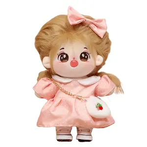 Мягкая хлопковая кукла с реверсивными нарядами и скелет куклы плюшевая кукла высотой 20см LALABABY, розовый