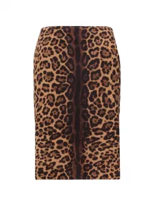 Юбка-карандаш миди с леопардовым принтом La-Rose, бежевый