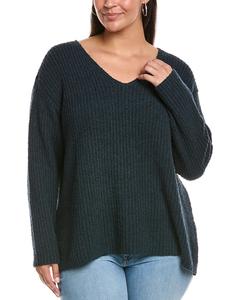 Свитер с V-образным вырезом из кашемира Eileen Fisher, синий