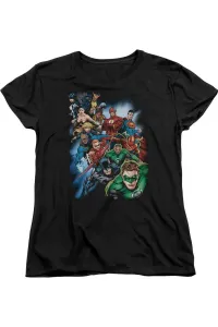 Женская футболка Justice League of America Heroes Unite с коротким рукавом Gildan