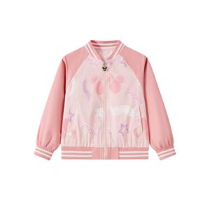 Disney Бейсбольная куртка SS25 розовая, для детей от 3 до 7 лет
