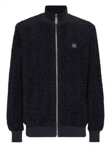 Куртка на молнии с логотипом Hexagon Philipp Plein, синий