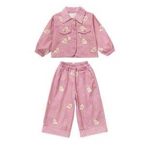 Детский двухкомпонентный комплект с юбкой и лацканом средней длины PROTECTCAMEL, розовый