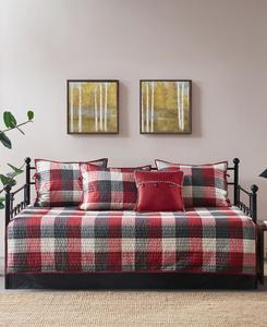 Комплект постельного белья Ridge Herringbone из 6 предметов, для дивана-кровати Madison Park, красный
