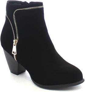 Женские ботильоны TOP Moda Tail-4 с молнией и массивным каблуком, Black