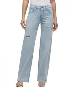 Розовые джинсы с высокой посадкой и широкими штанинами Rosie High Rise Wide Leg в цвете Rearview Hudson, синий