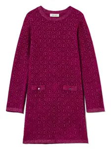Жаккардовое платье TWINSET Kids, фиолетовый