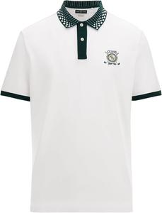GUESS Мужская эко-поло с коротким рукавом и декором, Pure White