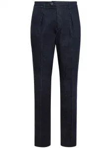 Зауженные брюки со складками Boggi Milano, синий