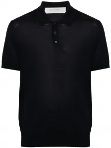 Рубашка поло тонкой вязки GOLDEN GOOSE, синий