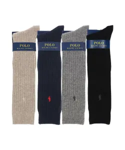 Женские ребристые гольфы из кашемировой смеси Polo Ralph Lauren, цвет 68. Navy