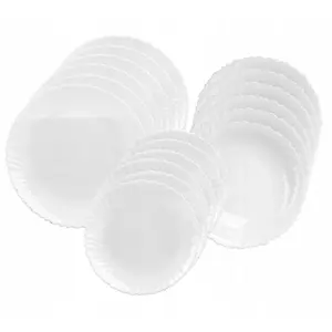 Набор столовых приборов из 18 предметов на 6 персон - Белый стеклянный набор столовых приборов AGNES Elegant Festa Italia