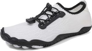 Мужские водные туфли, женские с эффектом босых ног, с широким носком, быстро сохнут, для пляжа, бассейна, акваспорта, многофункциональные для йоги, фитнеса, велоспорта с нулевым перепадом Generic, белый