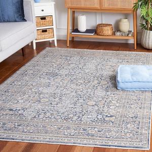Ковер SAFAVIEH, 122 x 183 см, Harlow Collection, Ivory Blue & Grey, дизайн Oriental Distressed, идеален для помещений с высокой проходимостью: гостиная, спальня, столовая (HAR163M-4)