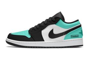 Jordan Air 1 Tiffany устойчивые к истиранию низкие баскетбольные кроссовки Unisex Black Cyan