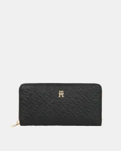большой кошелек черного цвета с монограммой Tommy Hilfiger