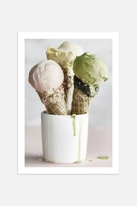 Плакат с мороженым Postery, 30x40 см, белый
