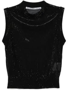 Топ с высоким воротником Alexander Wang, черный