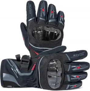 Зимние мотоциклетные перчатки MOTOCENTRIC, водонепроницаемые, теплые, с сенсорным экраном, для мотоциклов, лыж, скутеров, BMX, квадроциклов, горных велосипедов, гонок и активного отдыха на природе (черные, размер M), Schwarz