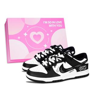 Nike Dunk Black White, модные и стильные комиксы устойчивые к истиранию низкие скейтборд кроссовки unisex black