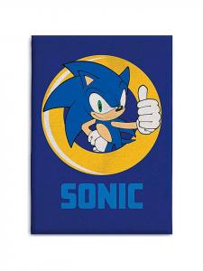 Sonic Флисовое одеяло «Соник Ежик» синего цвета - (Д) 140 см x (Ш) 100 см, синий цвет