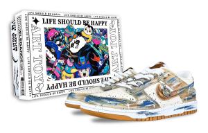 Nike Кроссовки для скейтбординга Dunk Phantom, Hidden Ruins, устойчивые к истиранию, низкие, unisex, бежевый, желтый, синий