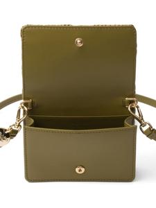 Prada кошелек с логотипом в виде треугольника с эмалью, зеленый