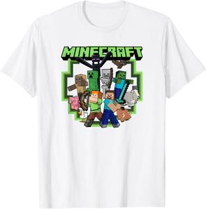 Футболка с логотипом Minecraft Group Burst, белая