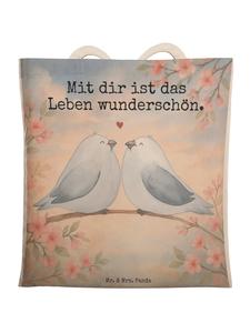 Mr. & Mrs. Panda Сумка-шоппер с надписью «Любовь горлиц» белого цвета