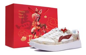 Кроссовки для скейтбординга Li-Ning Floating Boat Slip Resistant Abrasion Resistant низкие мужские красные белые