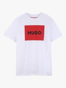Детская футболка с логотипом из хлопковой смеси HUGO BOSS, White
