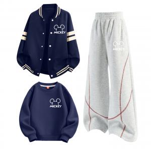 Детская повседневная спортивная одежда с круглым вырезом Moderate Disney, di line k темно-синий+di line k белый heather серый+di line k темно-синий