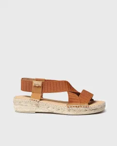 Женские эспадрильи на клиновидной подошве из нубука с резинками Toni Pons, коричневый