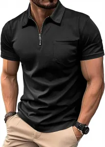 Мужская поло с коротким рукавом, классическая, легкая, с нагрудным карманом