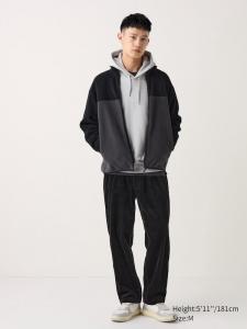 Легкие вельветовые брюки по щиколотку Uniqlo, черный