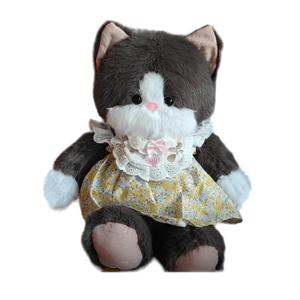 Ten Thousand Children's Music Юбка Wear Skirt Bib Black Cat, Gray Cat, женский воротник Peter Pan, плюшевая кукла, высота 45см