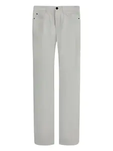 Джинсы с пятью карманами и кожаными аппликациями Loro Piana, белый