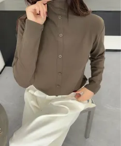 Топ с высоким воротником и имитацией пуговиц Aimoha - Select -, цвет Coffee