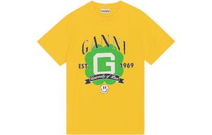 Университет Любви Серия Футболка с Опущенным Плечом Женская Лимон GANNI